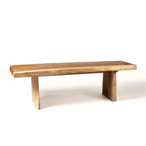 Mesa de comedor de madera maciza genuino de Samán Malino rectangular, hecha mano en una sola pieza con acabado natural, co...