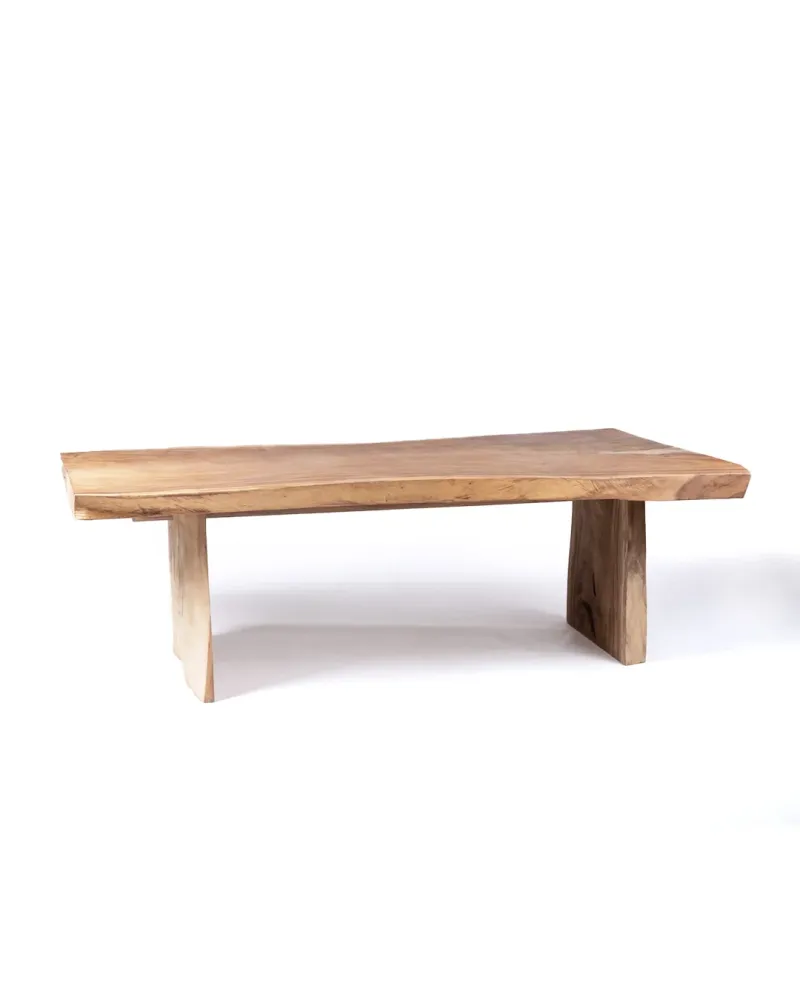 Mesa de comedor madera natural maciza de samán Bitung, hecha mano de una sola pieza con acabado sin procesar, consultar la...