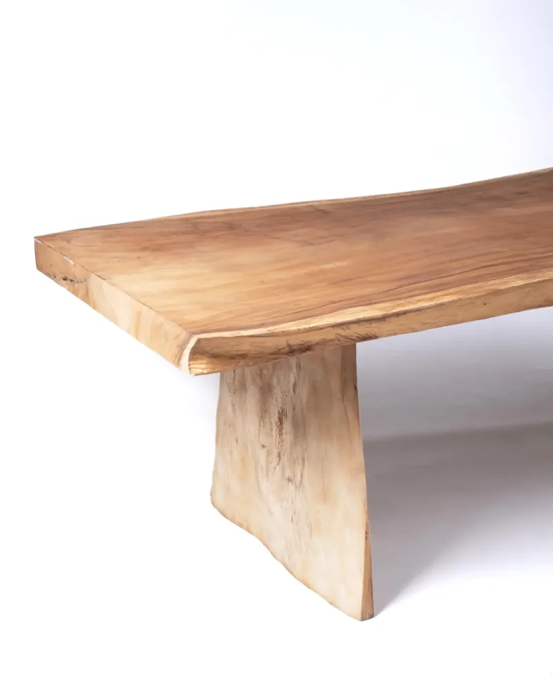Mesa de comedor madera natural maciza de samán Bitung, hecha mano de una sola pieza con acabado sin procesar, consultar la...