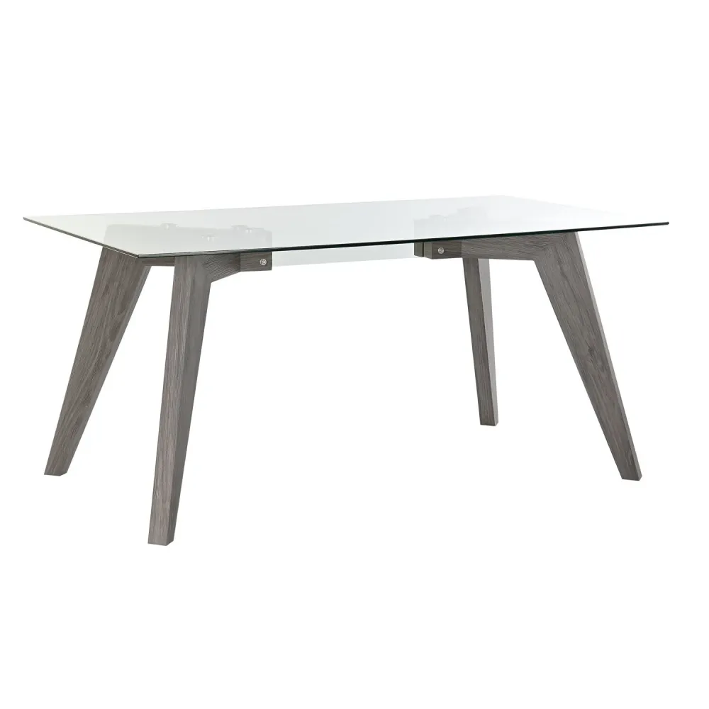 Mesa de Comedor MESA COMEDOR CRISTAL MDF 160X90X75 TEMPLADO GRIS