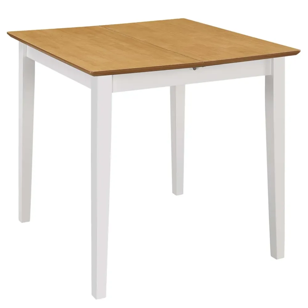 Mesa de Comedor Mesa de comedor extensible blanco/natural 74x80-120x50 cm