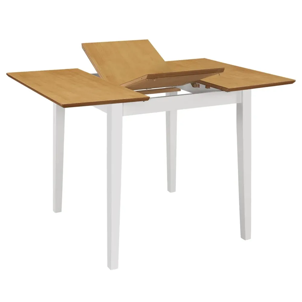 Mesa de Comedor Mesa de comedor extensible blanco/natural 74x80-120x50 cm