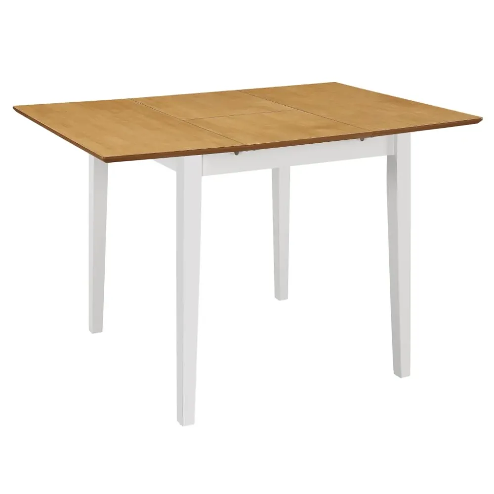 Mesa de Comedor Mesa de comedor extensible blanco/natural 74x80-120x50 cm