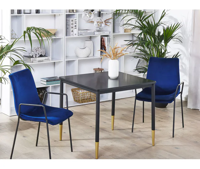 Mesa de Comedor Mesa de comedor negro/dorado 80 x 80 cm SHALFORD