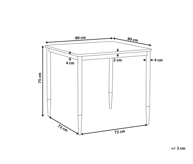 Mesa de Comedor Mesa de comedor negro/dorado 80 x 80 cm SHALFORD