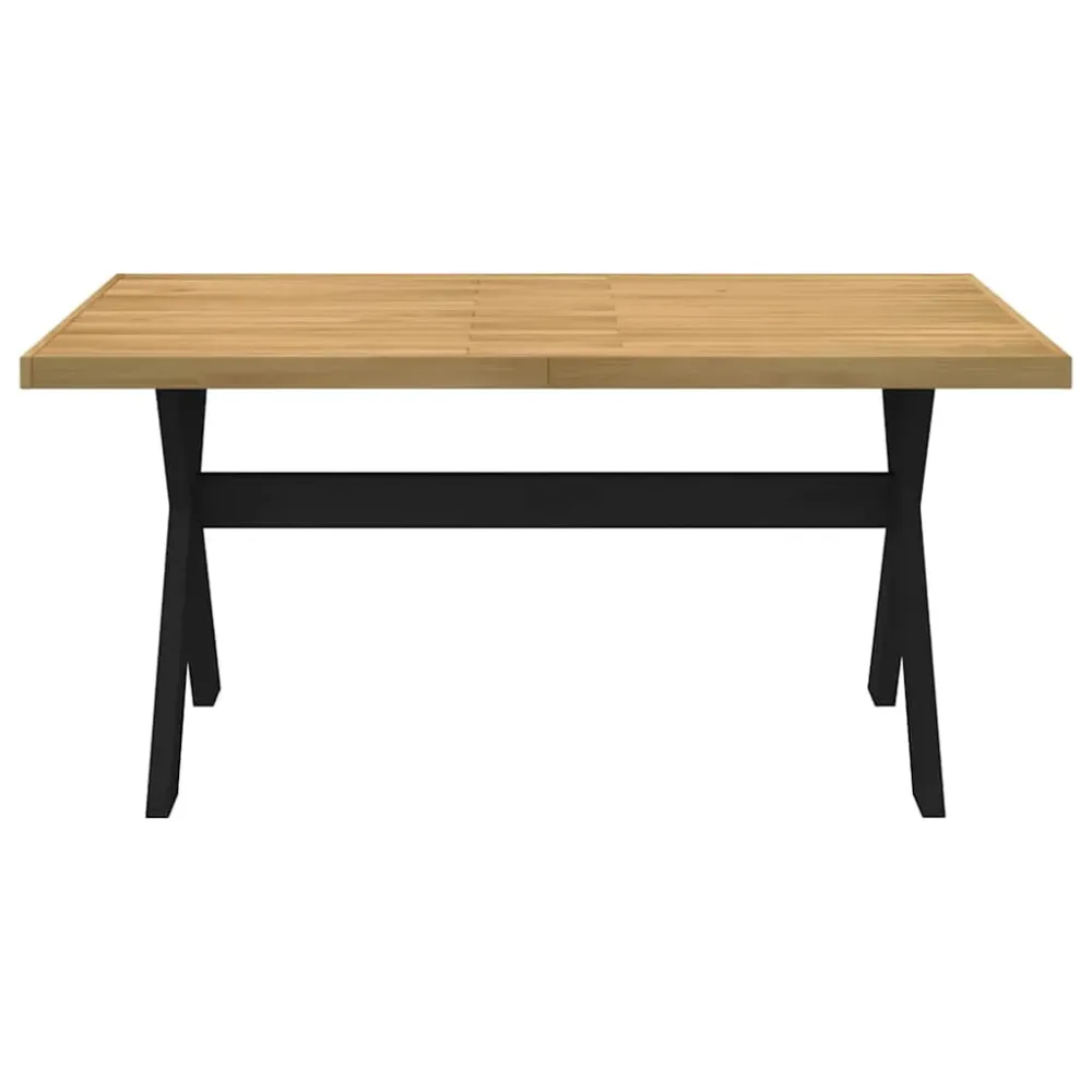 Mesa de comedor Noain diseño X madera de pino natural/negro 75x160x90 cm
