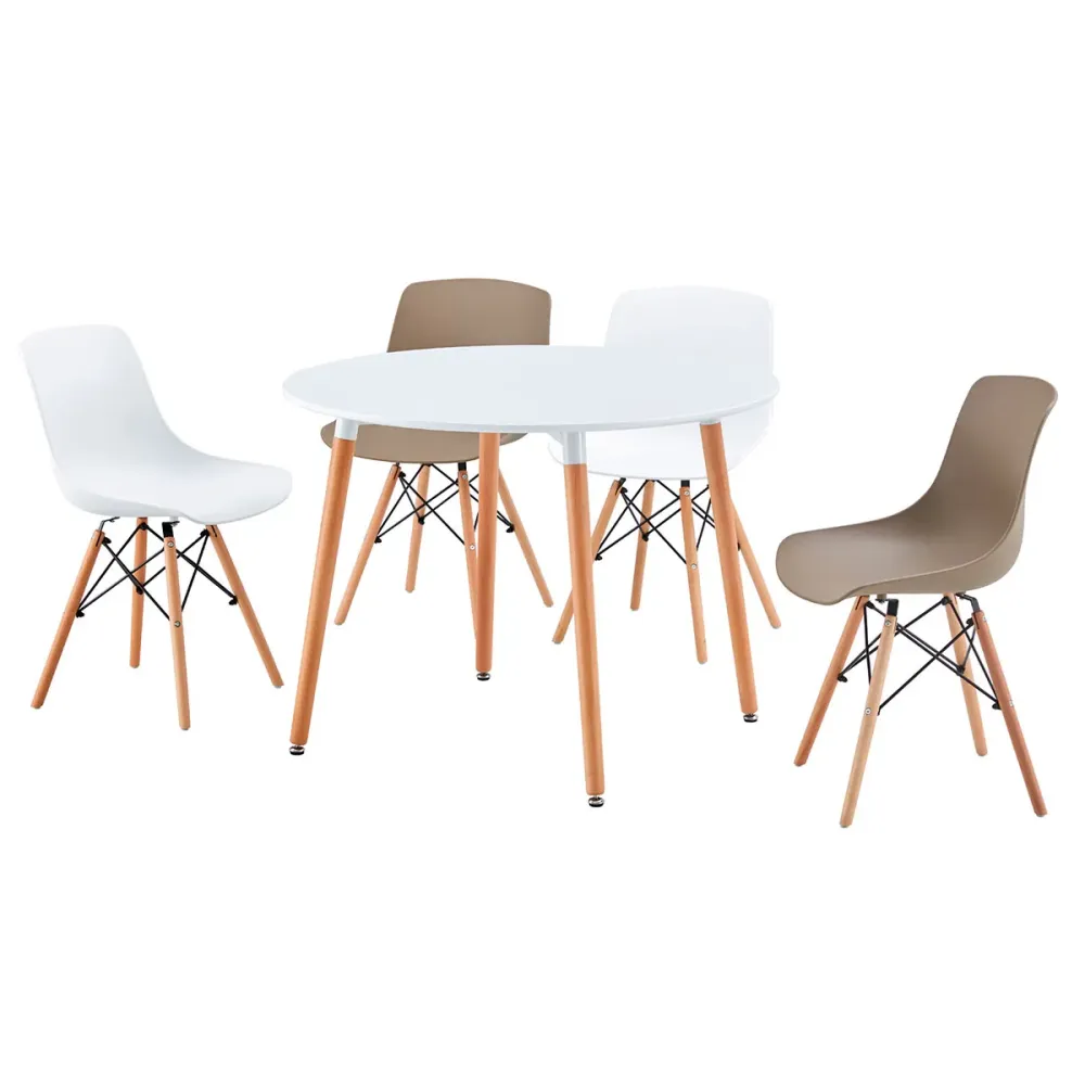 Mesa de comedor Nordika circular diseño nórdico 74,5x100x100 cm