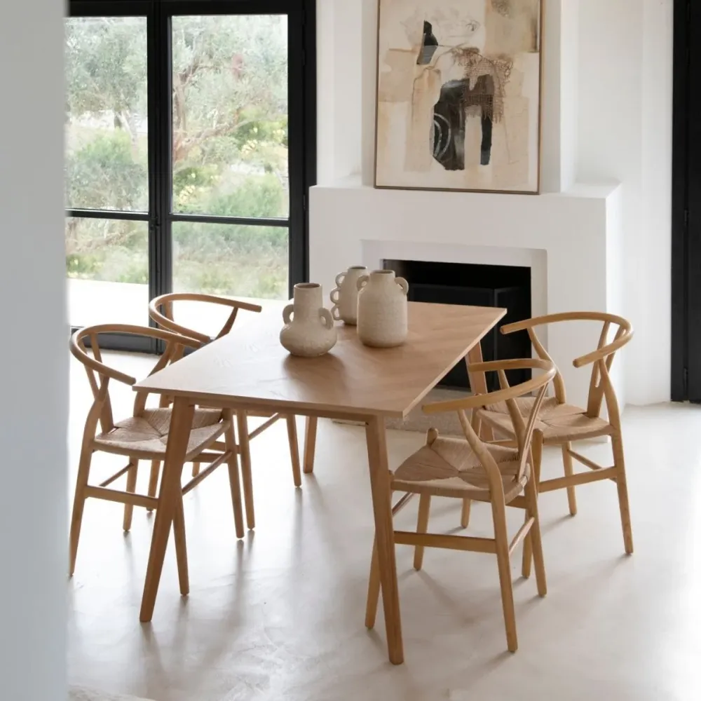 Mesa de comedor nórdica de madera para 6 Personas