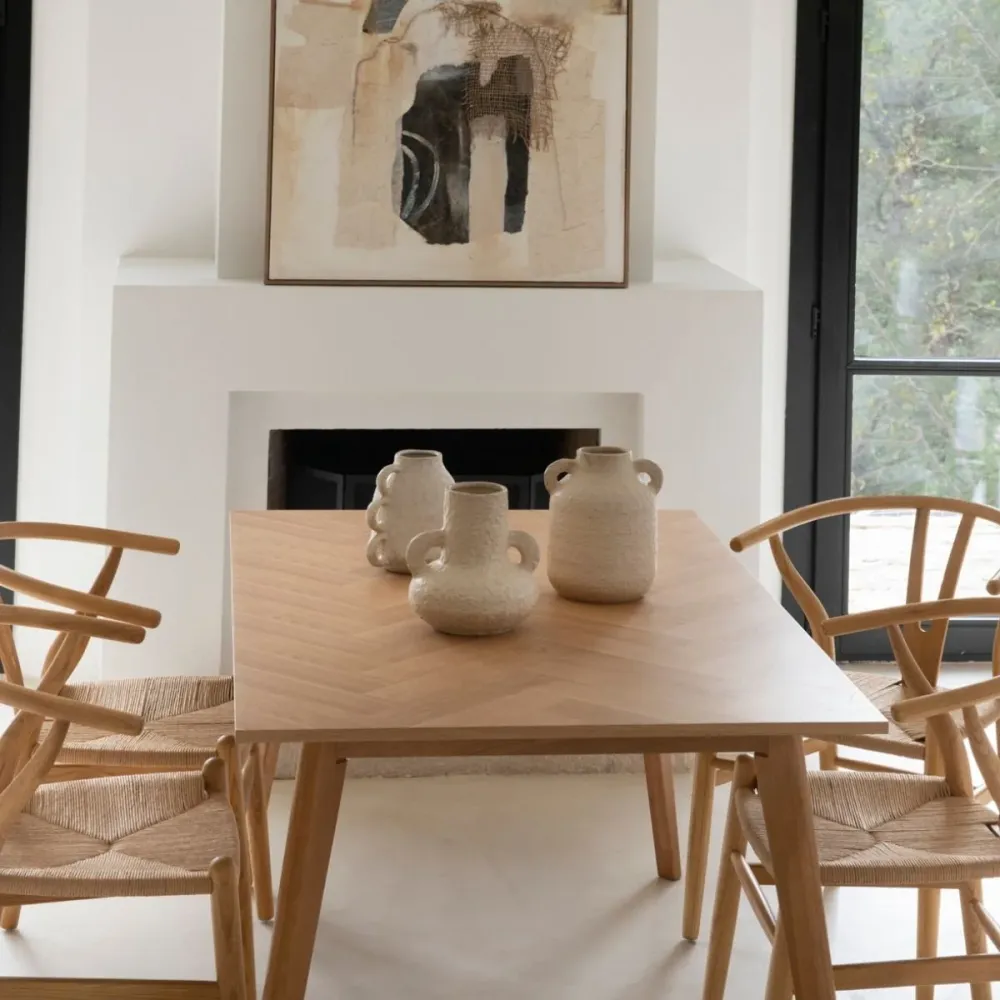 Mesa de comedor nórdica de madera para 6 Personas