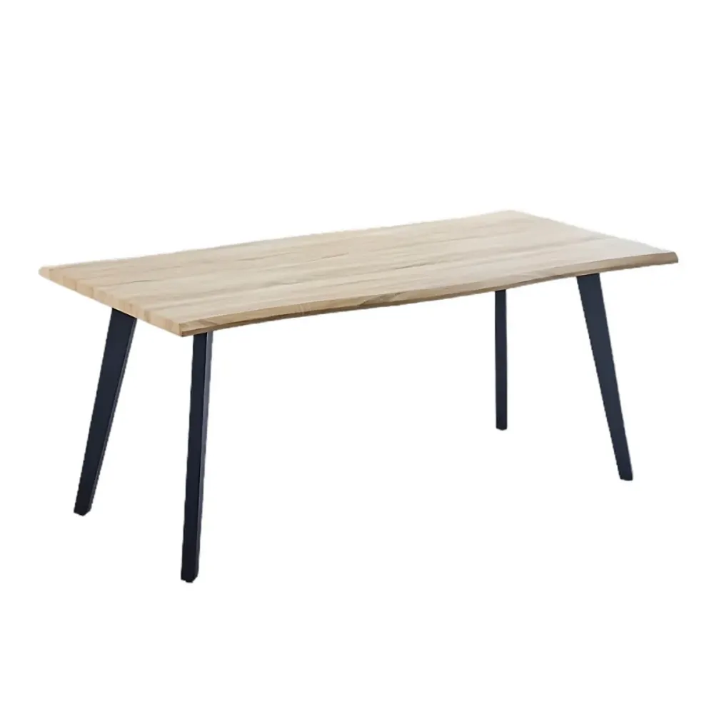 Mesa de comedor Regatta rectangular diseño nórdico cambria/negro 76x180x90 cm | Plegable | Portátil