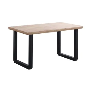 Mesa de comedor Roma extensible Roble - Negro, Roble - Blanco, Roble Honey - Blanco 220 x 80 x cm para Terraza y Balcón