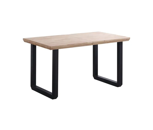Mesa de comedor Roma extensible Roble - Negro, Roble - Blanco, Roble Honey - Blanco 220 x 80 x cm para Terraza y Balcón