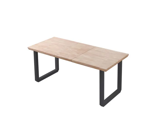Mesa de comedor Roma extensible Roble - Negro, Roble - Blanco, Roble Honey - Blanco 220 x 80 x cm para Terraza y Balcón