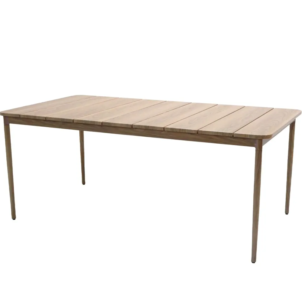 Mesa de comedor Sunset aluminio efecto madera para 6 Personas