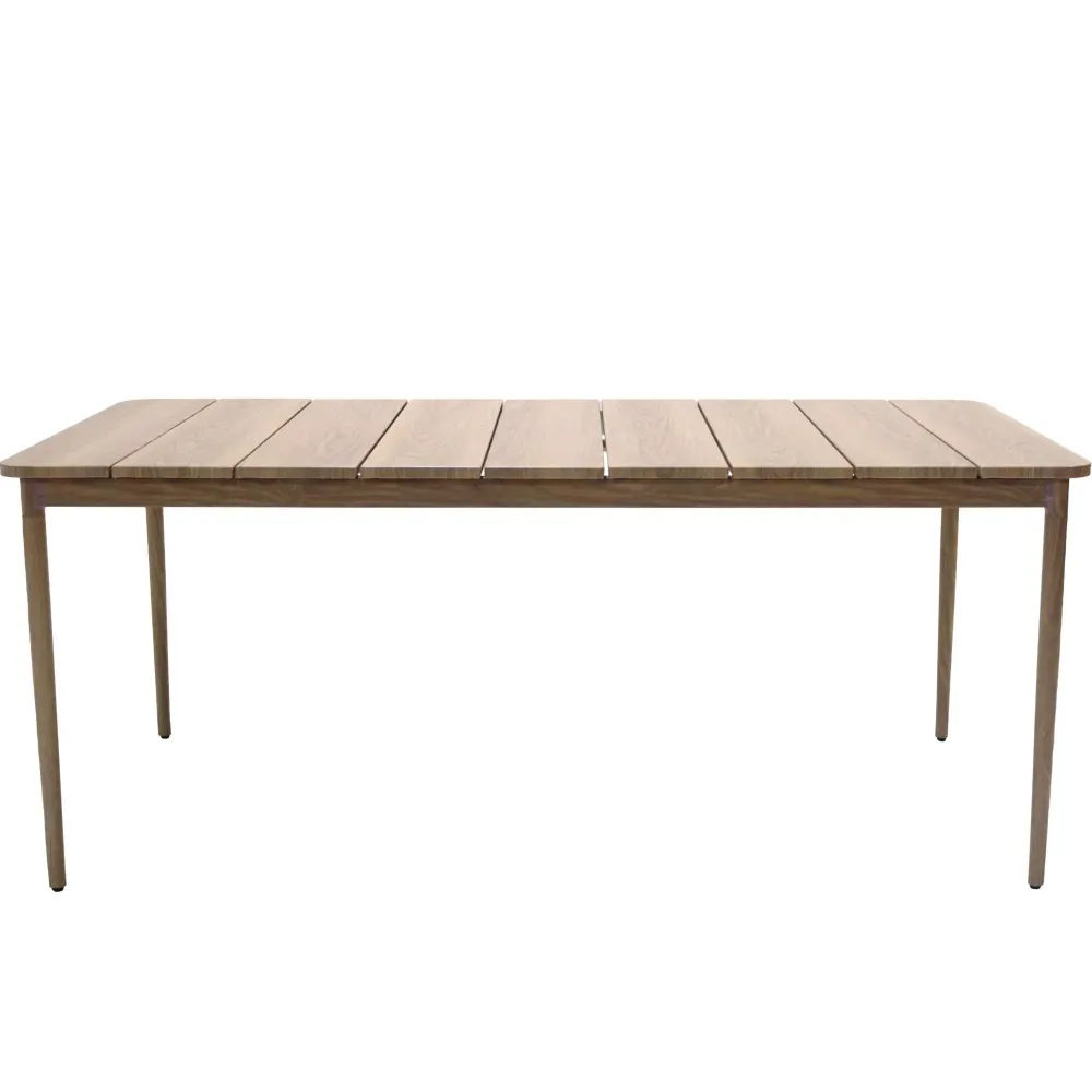 Mesa de comedor Sunset aluminio efecto madera para 6 Personas
