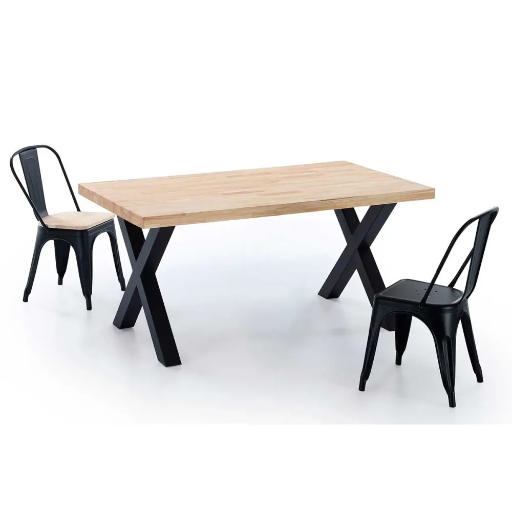 Mesa de comedor X-Loft rectangular diseño nórdico 76x160x90 cm | Plegable | Portátil