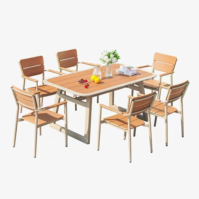 Mesa con Sombrilla Alfresco | Tiffany | Outdoor Rect Table Hayden Armchair Set