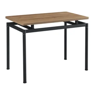 Mesa con Sombrilla Mesa de comedor Hemnes rectangular 4 personas acero MDF 100x60x75 cm - Efecto roble Negro