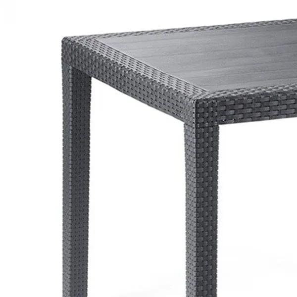 Mesa con Sombrilla Mesa de jardín King resina cuadrada antracita