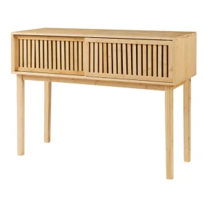 Mesa consola Ørland con puertas bambú 110x39x81 cm - Genuino