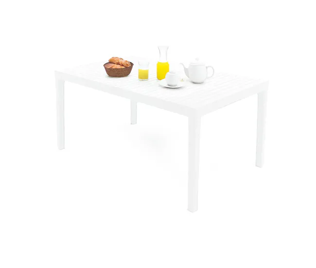 Mesa de exterior Danastas, Estante de comedor rectangular, Mesa de jardín multiusos, 100% Made Italy, 150x90h72 Cm, Antrac...