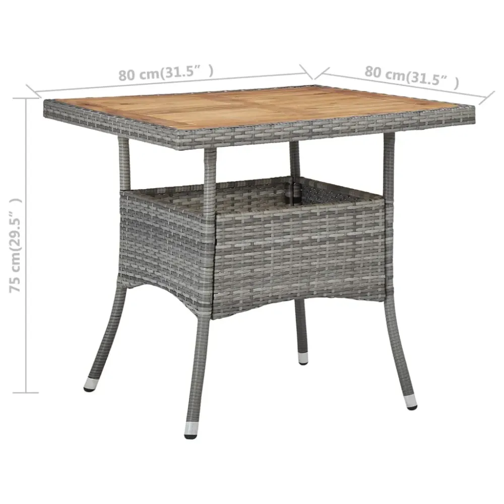 Mesa de Granito Mesa de exterior Solé madera de acacia 75x80x80 cm