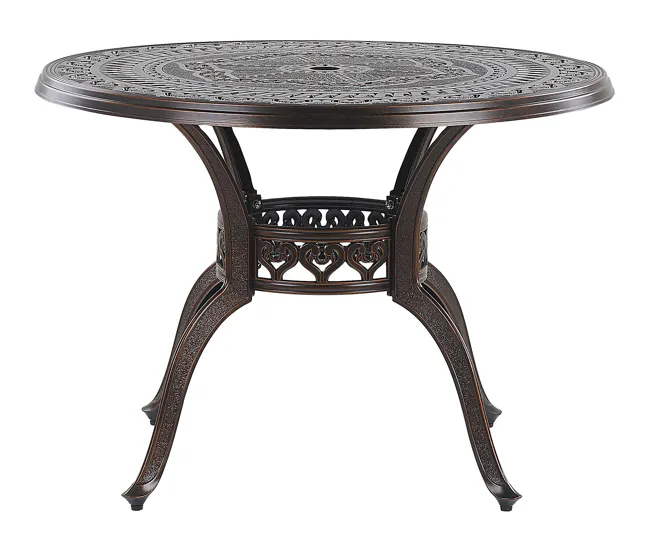 Mesa de jardín de acero marrón oscuro ⌀ 102 cm SALENTO