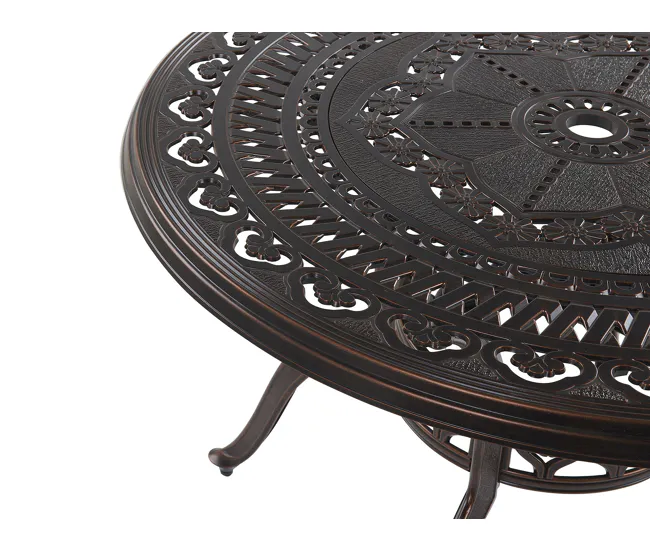 Mesa de jardín de acero marrón oscuro ⌀ 102 cm SALENTO