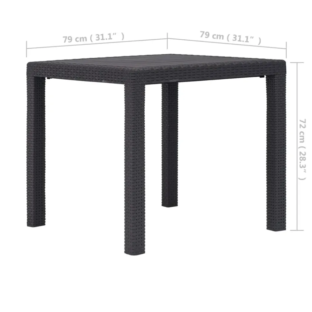 Mesa de jardín Avenzza 4 personas marrón 72x79x79 cm