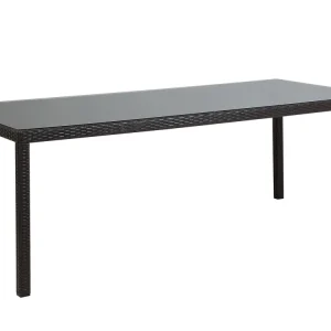 Mesa de jardín italy 220 cm 100 cm vidrio marrón tenebroso | Plegable | Portátil