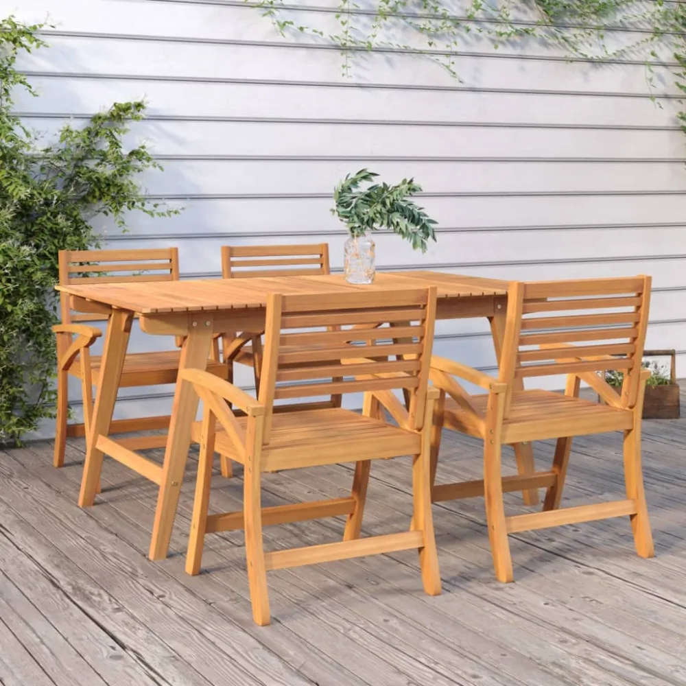 Mesa de jardín madera maciza de acacia 150x90x75 cm es7056