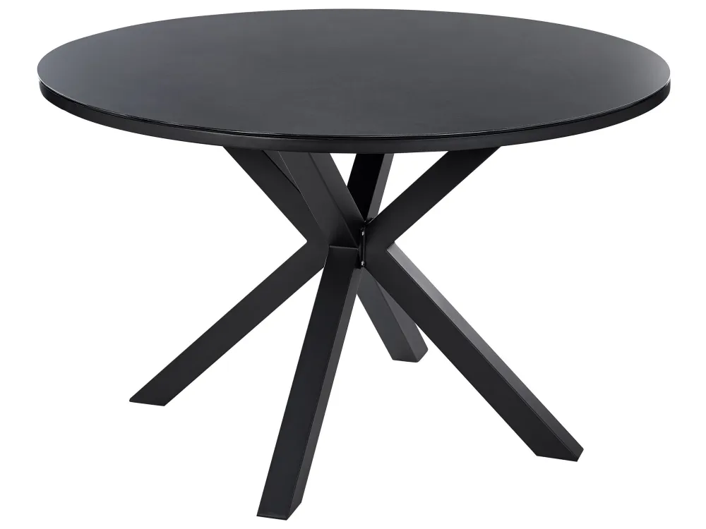 Mesa de jardín maletto 120 cm 120 cm vidrio negro para Terraza y Balcón
