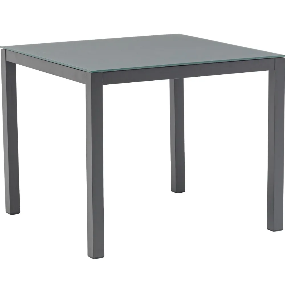 Mesa de Jardín Mesa de comedor Adin 90*90 cm aluminio y cristal antracita
