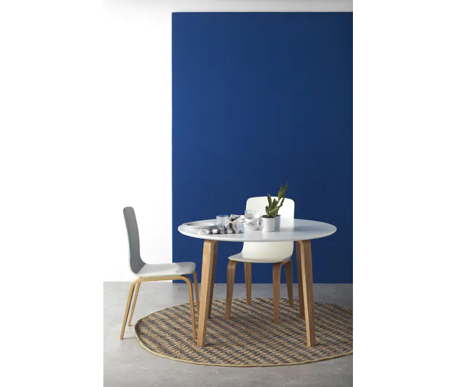 Mesa de Jardín Mesa de comedor redonda de madera blanca de 110 cm de diámetro