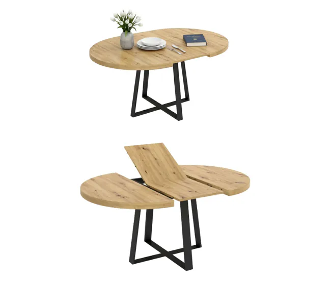 Mesa de Jardín Mesa extensible Dazz, Consola extensible redonda, Mesa de comedor multiusos ovalada, 110/158x110h77 cm, Rob...
