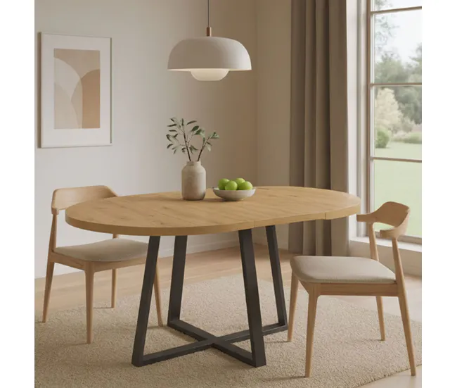 Mesa de Jardín Mesa extensible Dazz, Consola extensible redonda, Mesa de comedor multiusos ovalada, 110/158x110h77 cm, Rob...