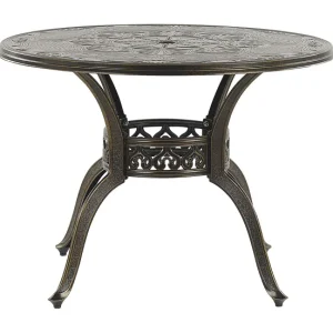 Mesa de jardín de metal marrón negro ⌀ 102 cm SAPRI