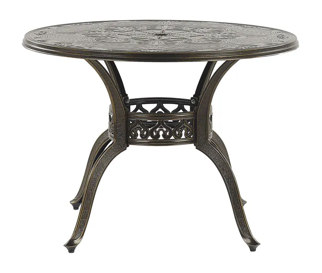 Mesa de jardín de metal marrón negro ⌀ 102 cm SAPRI
