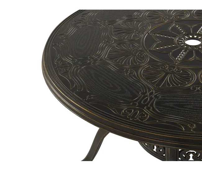 Mesa de jardín de metal marrón negro ⌀ 102 cm SAPRI