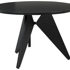 Mesa de jardín olmetto 83 cm 110 cm vidrio negro Fácil Almacenamiento