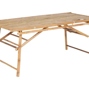 Mesa de jardín tindari 180 cm 90 cm madera de bambú marrón preciso