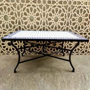 Mesa Mosaico Exterior Jardin Terraza Baja Chill out Artesaní marroquí Decoración Hogar Andalusí Modelo Aadi Zarka Fácil Al...