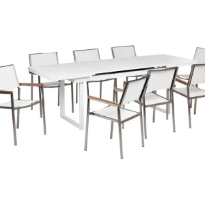 Mesa Plegable Conjunto de comedor Aluminio Acero Blanco VALCANETTO/GROSSETO