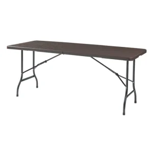 Mesa plegable Lillestrøm exterior metal/plástico 180x75x72cm - Efecto madera en Aluminio Fundido