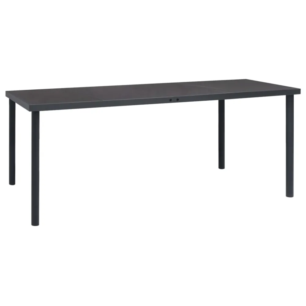 Mesa Plegable Mesa de comedor de jardín acero gris antracita 190x90x74 cm
