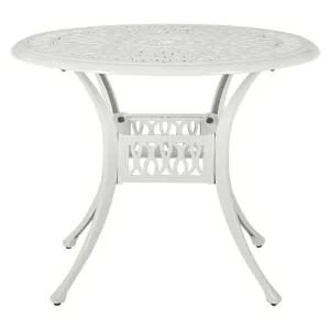 Mesa de Ratán Mesa de comedor de acero marrón oscuro ⌀ 90 cm ANCONA