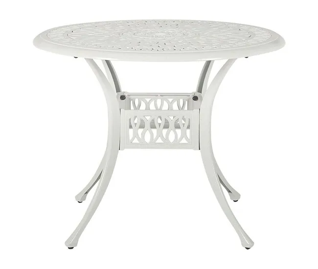 Mesa de Ratán Mesa de comedor de acero marrón oscuro ⌀ 90 cm ANCONA