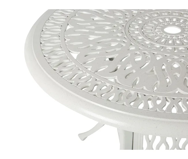 Mesa de Ratán Mesa de comedor de acero marrón oscuro ⌀ 90 cm ANCONA