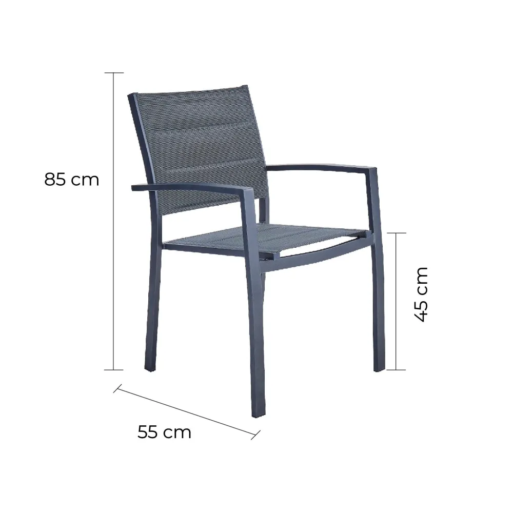 Mesa de Ratán Naterial Set de Comedor: Mesa + 6 Sillas con Descansabrazos Apta para Exterior, Modelo Lyra II + Sillas Orio...