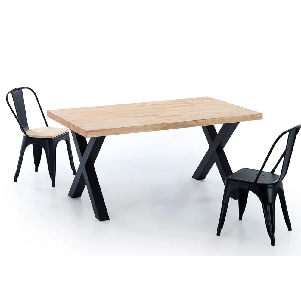 Mesa de Terraza Mesa de comedor X-Wooden roble/negro 76x160x90 cm